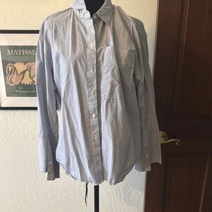 Laundry By Shelli Segal Blue and White Button Down Shirt